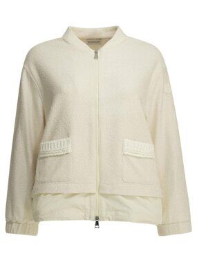 Moncler Cotton Bouclé Bomber Jacket Tag Size S Women